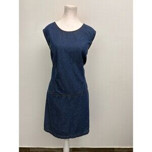 Vintage Just Class Denim Skort Dress Size 18 Shorts Under Skirt Sheath Blue Jean